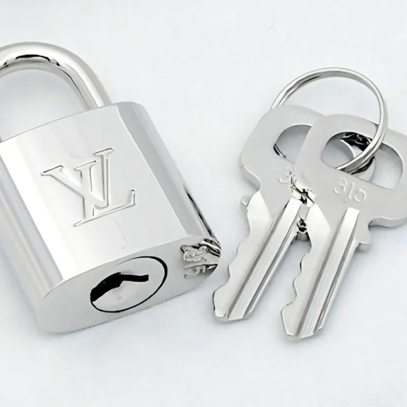 RARE Authentic Louis Vuitton Silver Lock & Key Set #315 (PERSTIN CONDITION ) - Picture 2 of 10